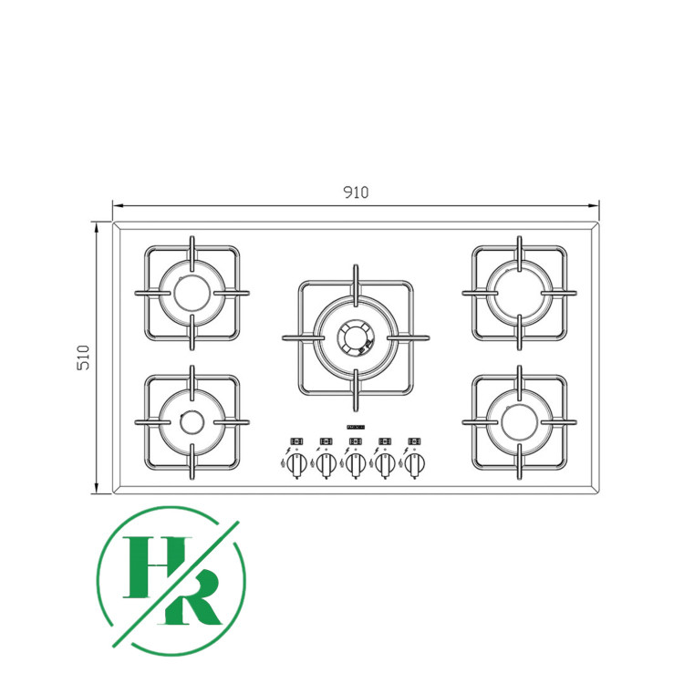 اجاق گاز شیشه ای ایرانی مدل G-5060W i برند استیل البرز