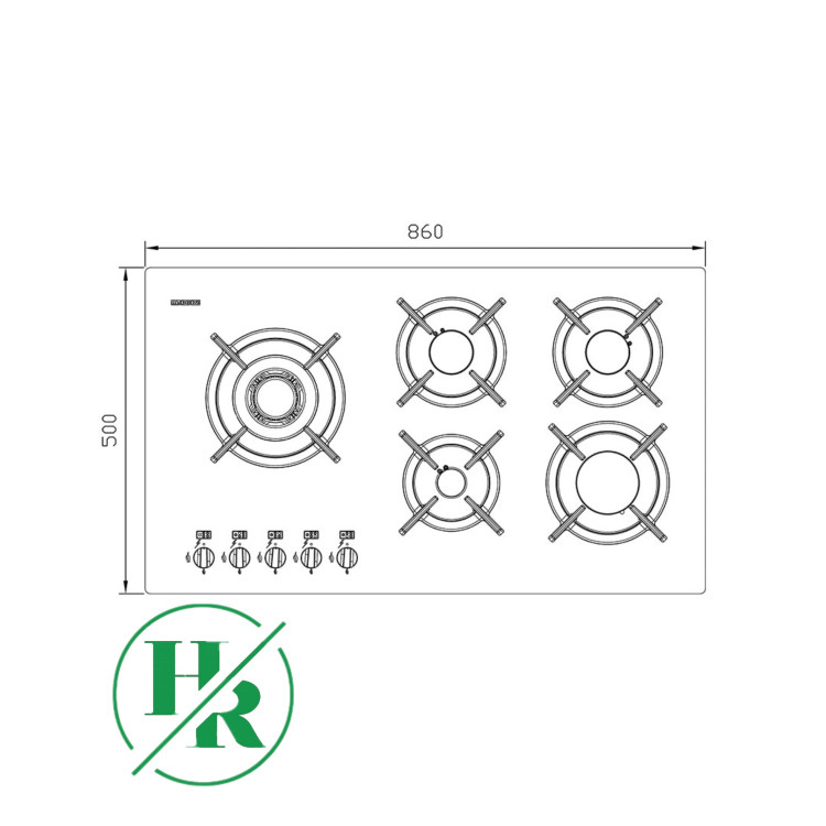 اجاق گاز شیشه ای ایرانی مدل G-5957 i برند استیل البرز L&R